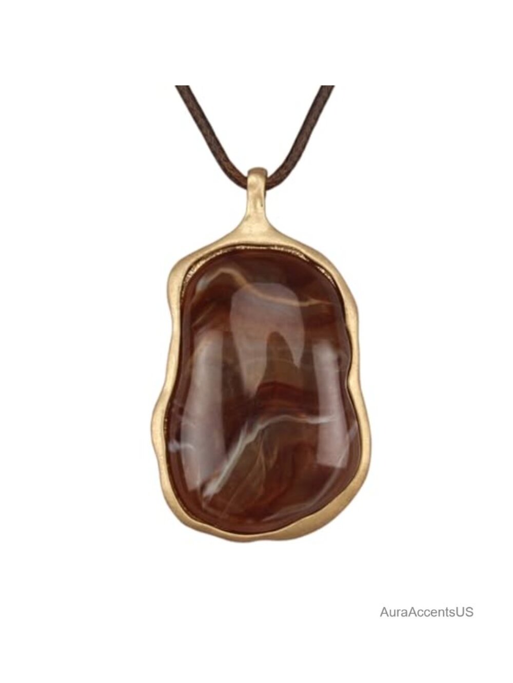 Chunky Faux Leather Cord Pendant Necklace Boho Long Sweater Statement